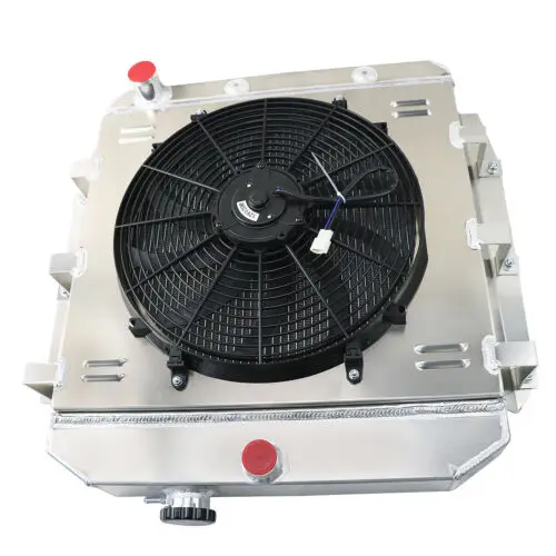 4 Rows Aluminum Radiator+Shroud Fan Kit For 1955-1959 Chevy Apache Truck GMC 100 150