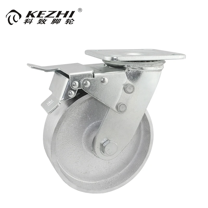 Good Maintenance Heavy Duty Cast Iron Wheels with Brake