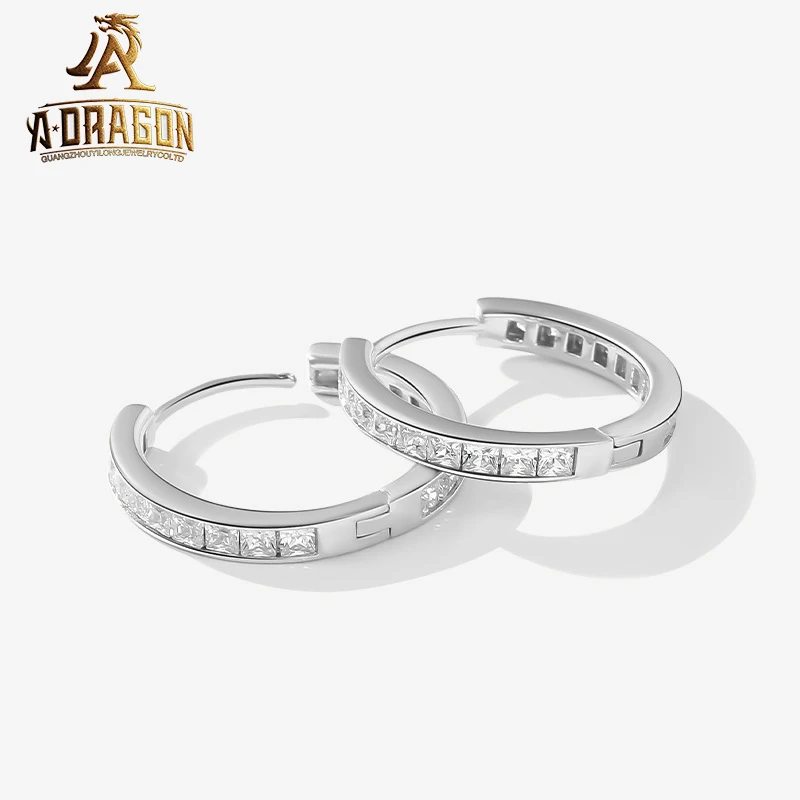 Pass Diamond Tester 10K 14K 18K Gold Moissanite Earrings Real Gold Certified Baguette Cut Vvs Diamond Fine Jewelry Earring