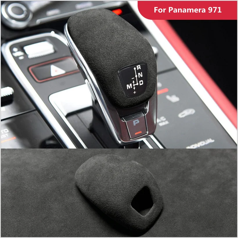 Customized Suede kits Automobile interior refit Gear lever decorative cover For Porsche Panamera 971 in 2017-2021year