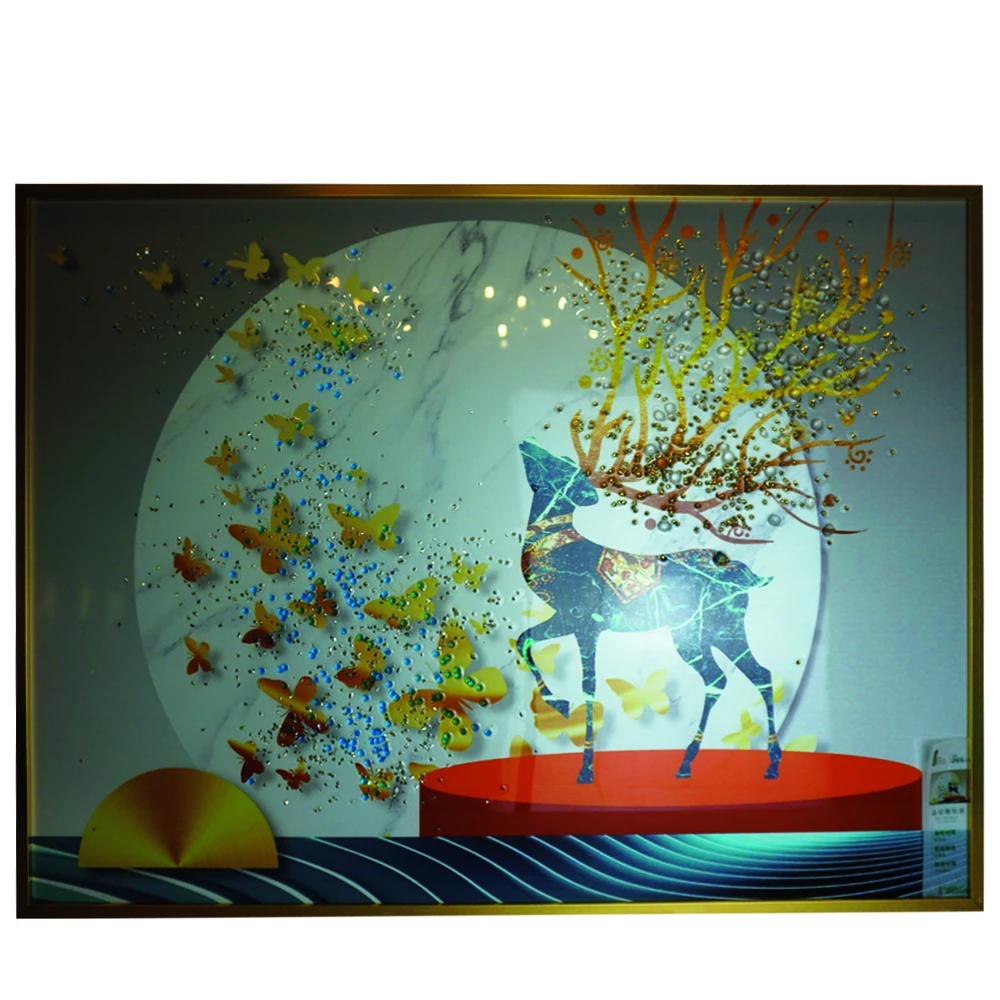 Light luxury style art decoration poster of living room and bedroom, xiaolujing porcelain painting