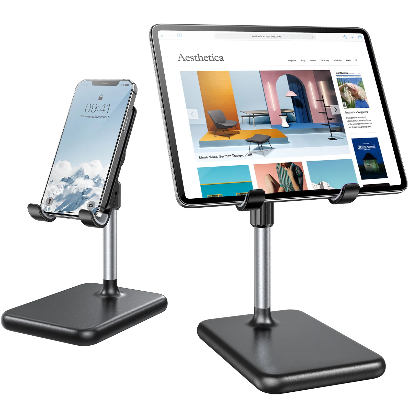 LISEN Tablet Stand Holder for  iPad Stand for Desk Holders for Desk Compatible with All Tablets & Smartphones