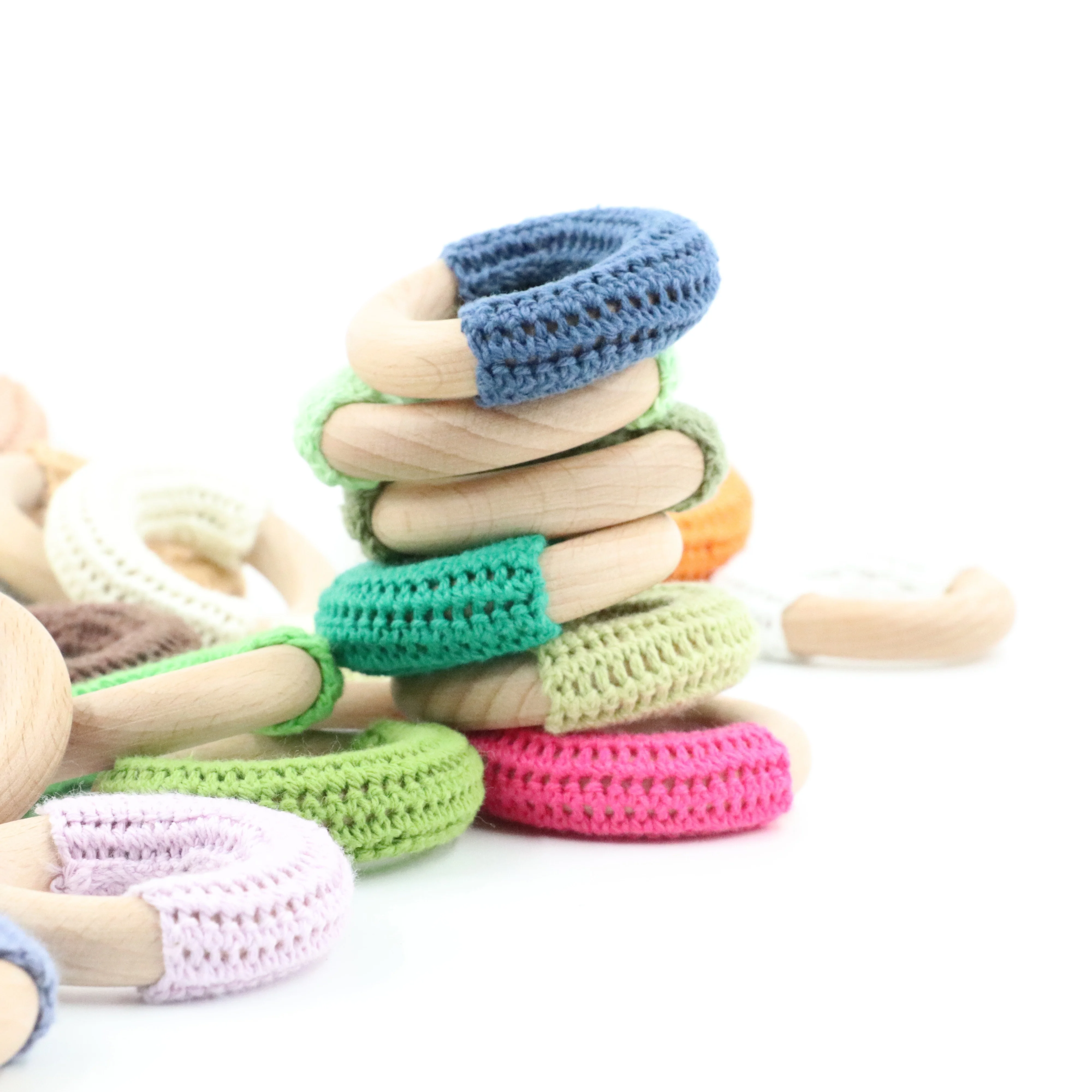 Крючком Прорезыватель для зубов при прорезывании зубов игрушка-погремушка кольцо браслет круг деревянный Прорезыватель игрушка