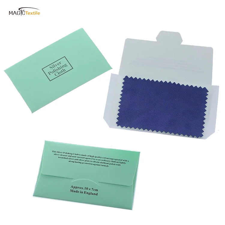 
Dedicate Paper Envelope Packed anti-tarnish silver jewelry diamond polishing cloth 