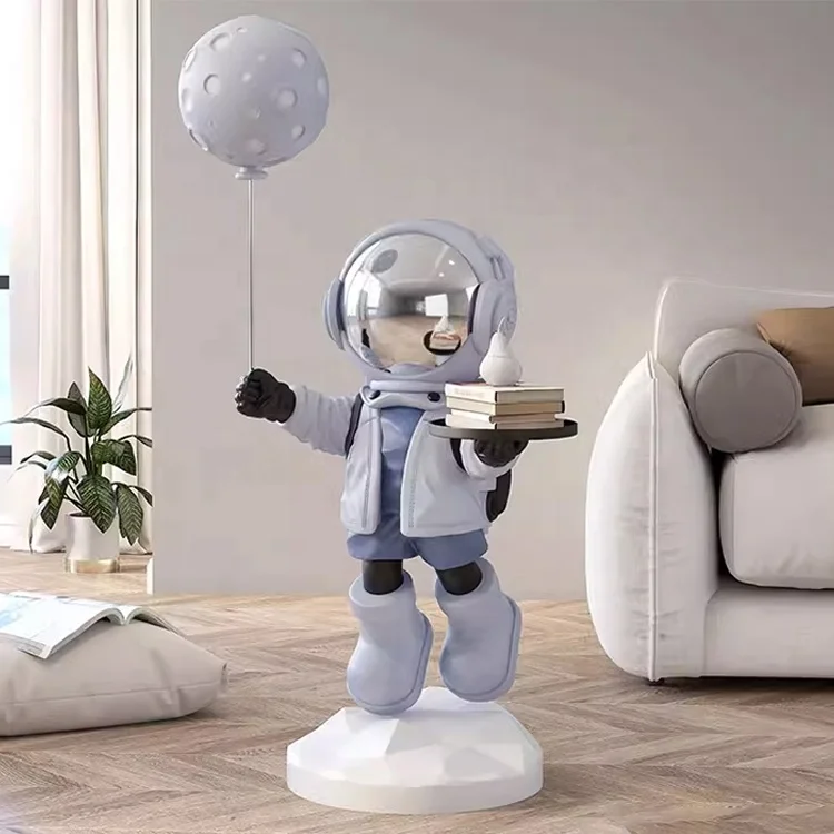 Оптовая продажа скульптура космонавта для декора гостиной смола космический корабль астронавт умный голос и Bluetooth аудио статуя