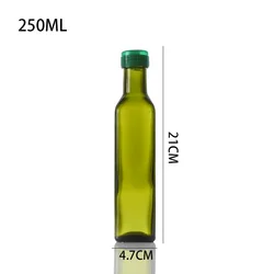 Wholesale 250ML500ML750ML1000ml dark green square glass olive oil bottle for olive oil