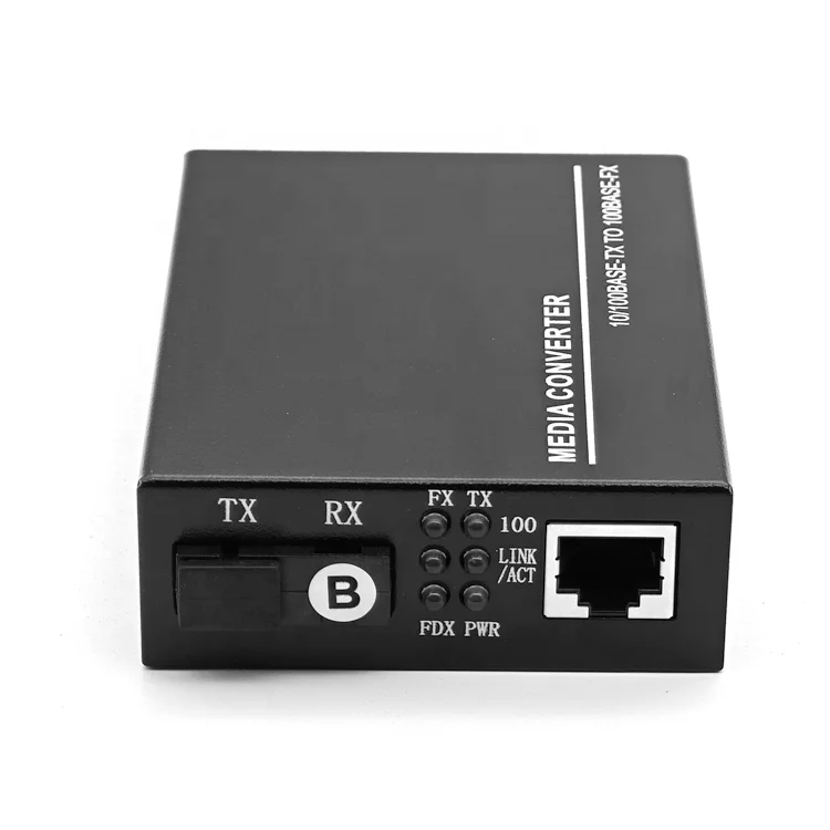 1 Port SC Optical 10/100Mbps Single Mode MM 1310/1550nm 2KM Optic Network Switch 1 Pair AB Single Fiber Media converter
