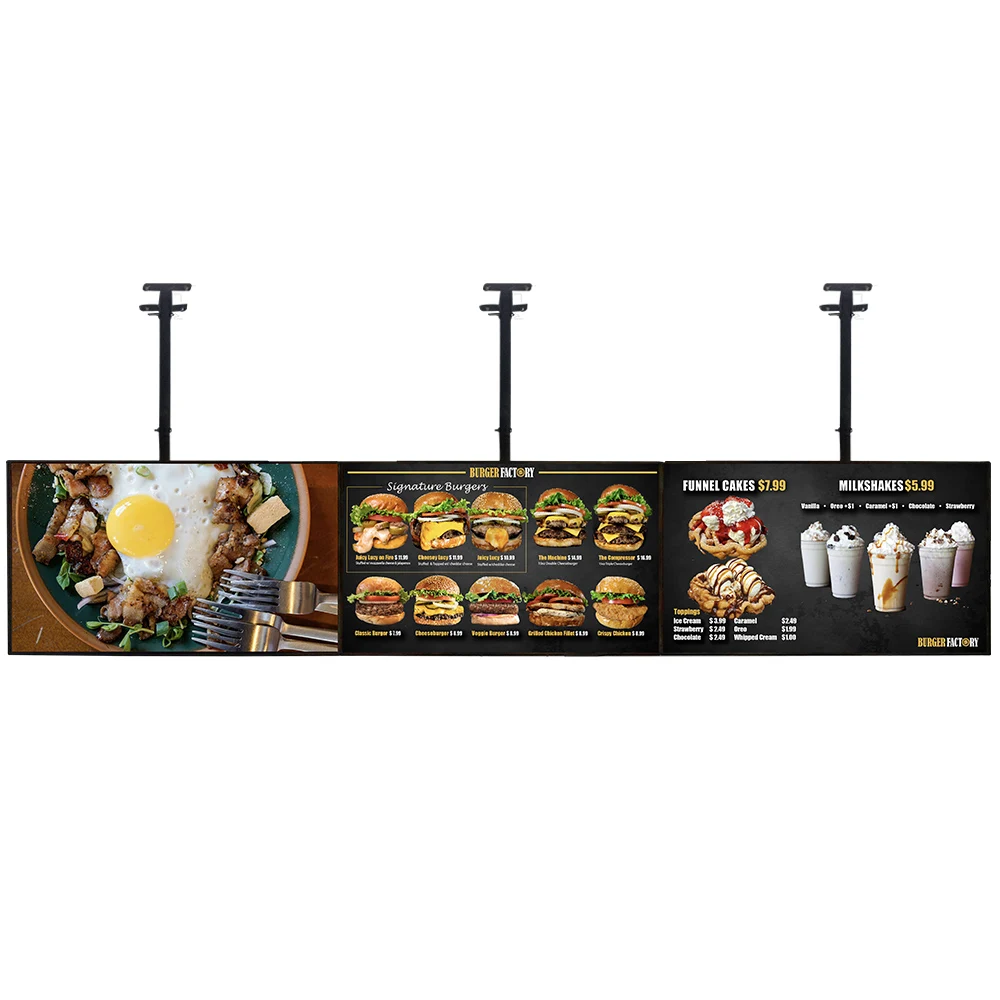 Подвесной настенный Hd экран Digital Signage доска меню ЖК-дисплей рекламы для ресторана кафе