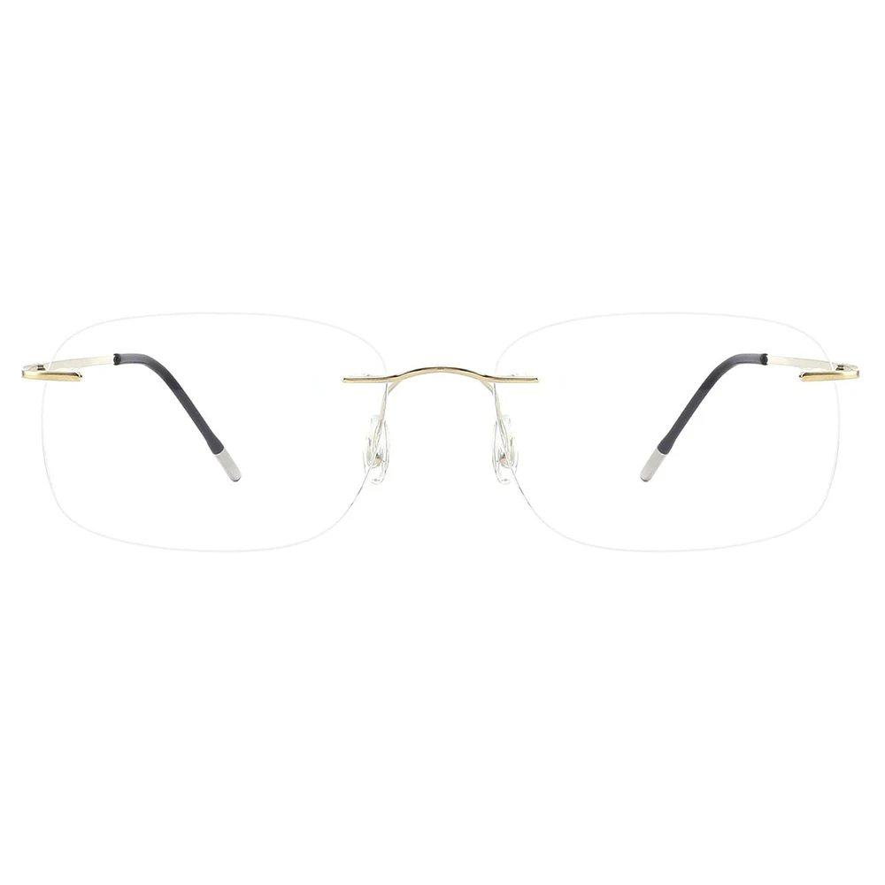 DM6441 Oversized Men Women Weight Light Thin Temple Rimless Pure Titanium Eyeglasses Frame Eyewear