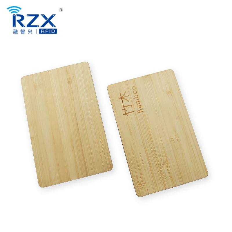 Smart RFID ISO14443A 13.56MHz Waterproof Eco-friendly Bamboo Cards For Hotel Key