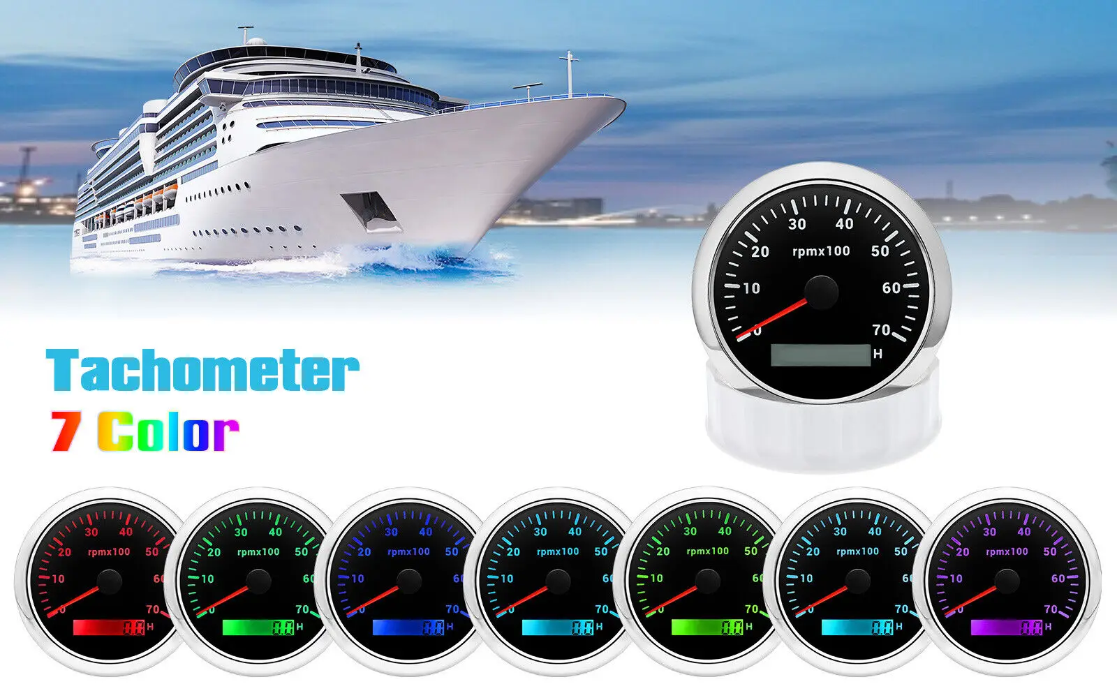High Quality Auto Parts Diesel Tachometer 85mm Analog 8000 RPM Marine Tachometer Gauge