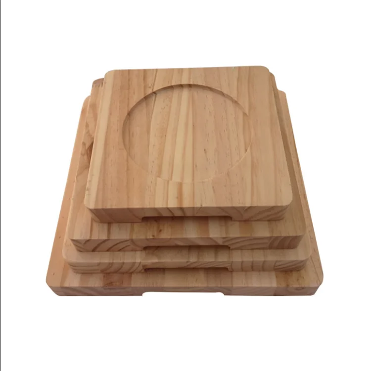 Strong and durable concise style set of 4 rectangular wooden coasters