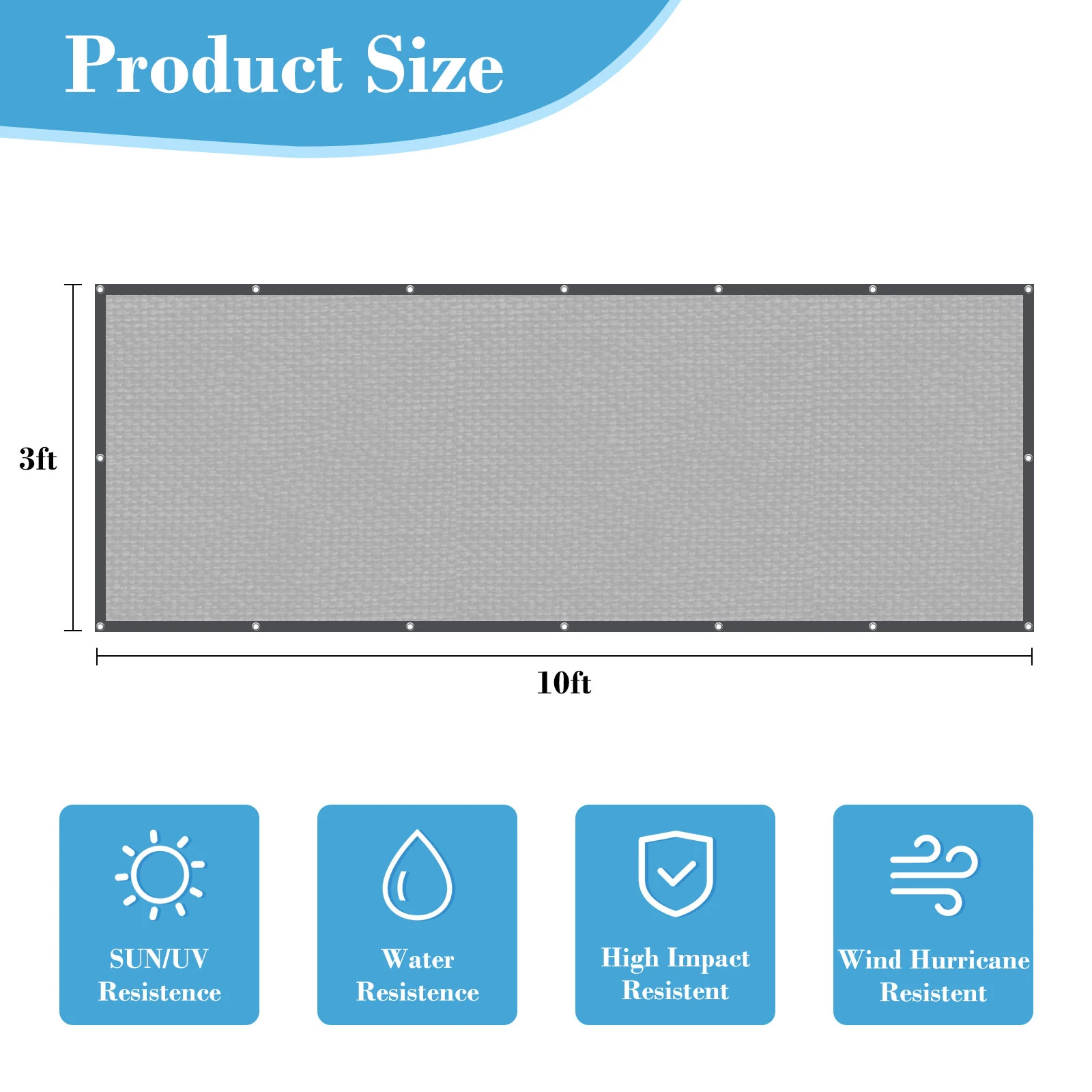 Heavy duty 3FT fence screen sunshade/balcony safety net screen/garden windshield curtain