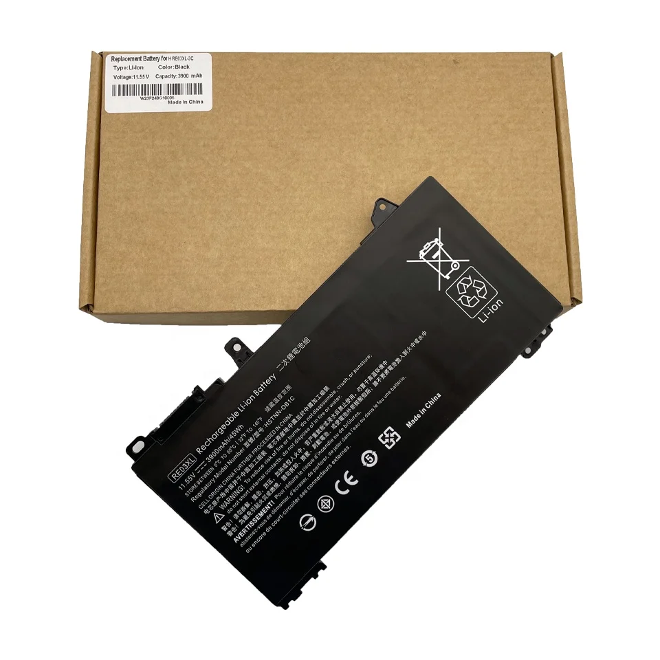 Factory Wholesale laptop battery RE03XL for HP ProBook 430 G6, 440 G6, 450 G6, 455 G6, zhan 66 AMD, zhan 66 G2 14 Series