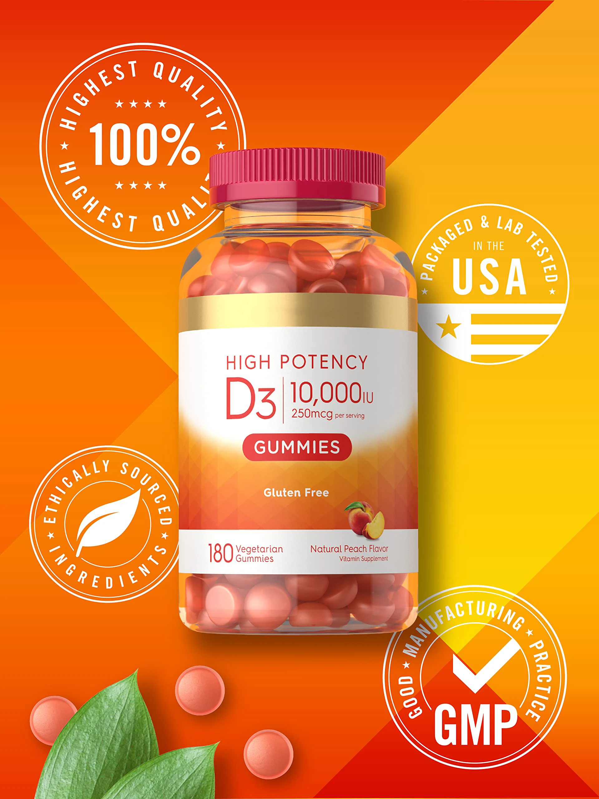 Vitamin D3 Gummy For Pure GMP-Quality Certified Wheat exclusion Sustainable-oriented No sugar version