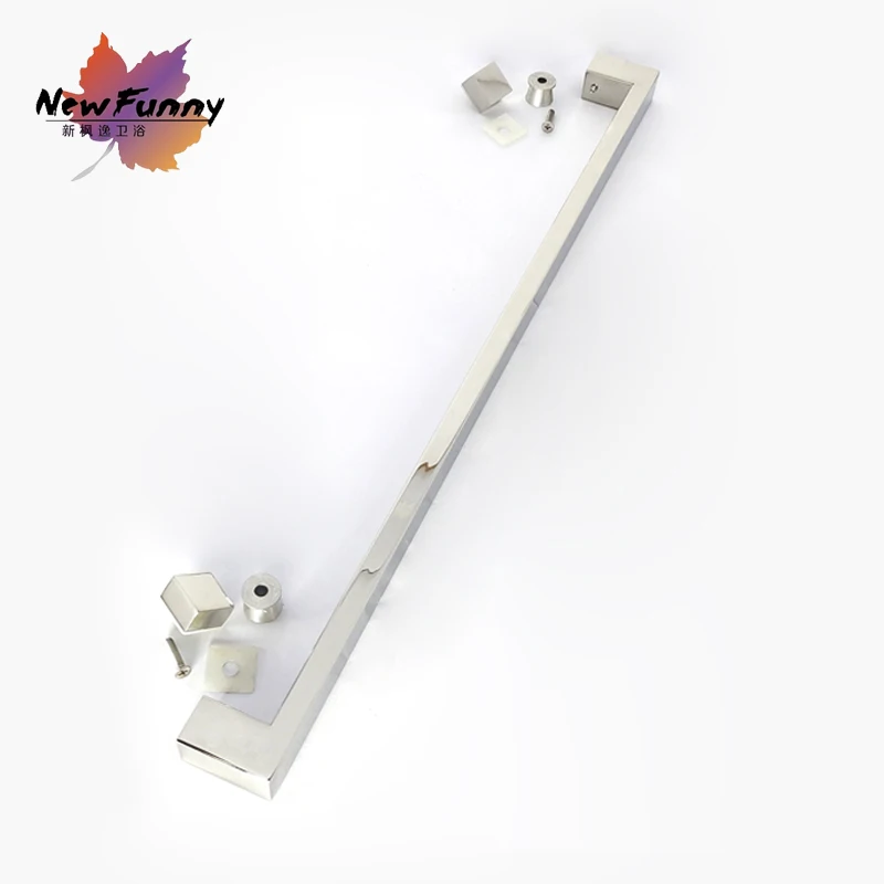 In Stock Large size Sliver Bathroom Handle Corrosion Resistant 304 Stainless Steel Shower Door Bar For Bathroom