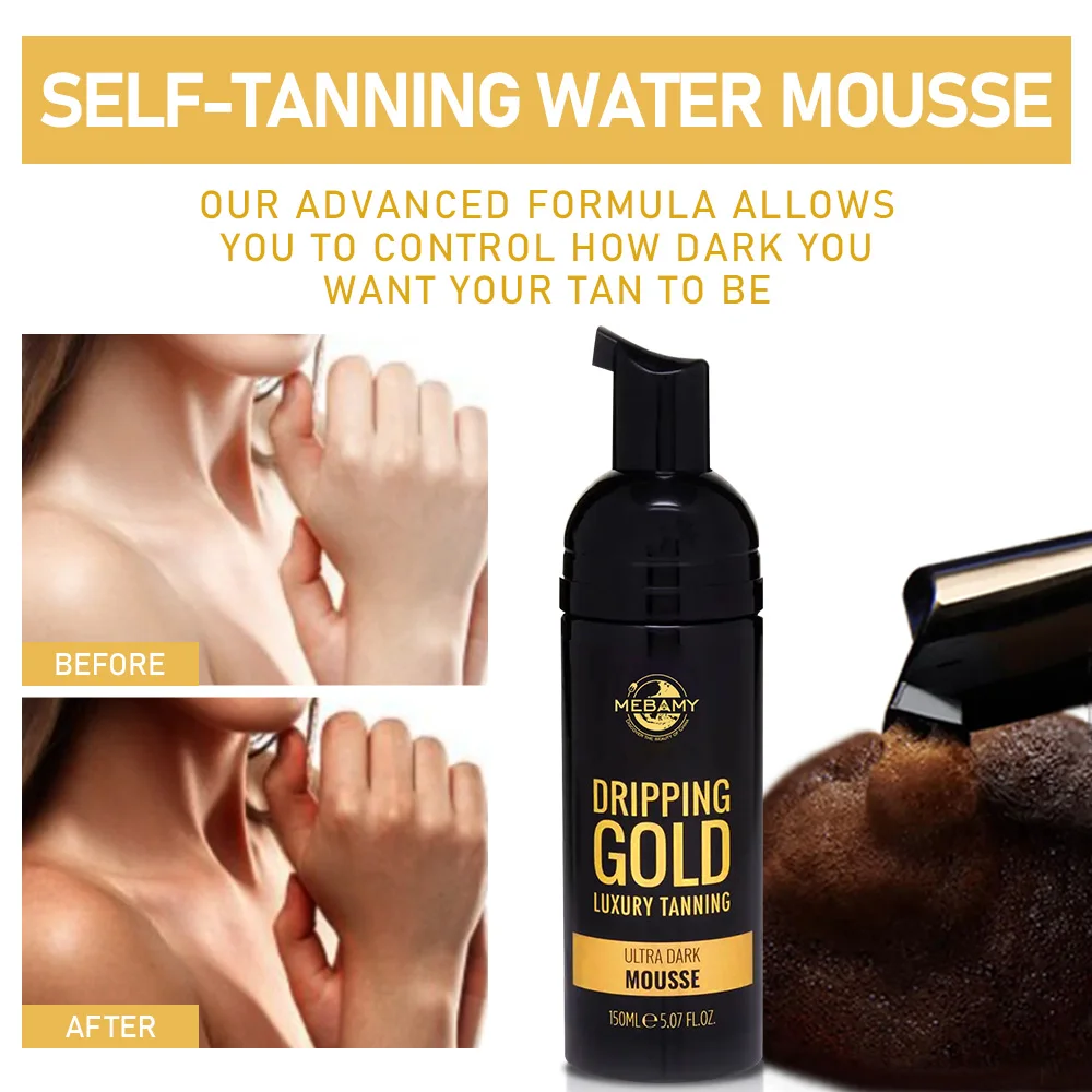 Wholesale Natural Organic Sunless Ultra Dark Body Tanning Mousse Private Label Self Tanning Mousse Spray Foam