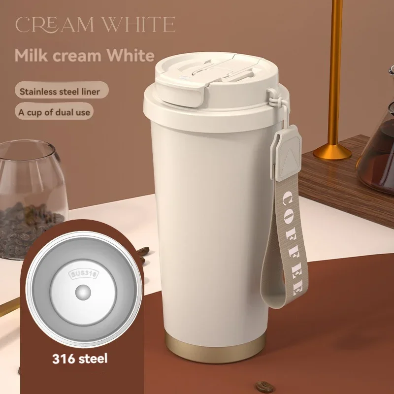 530ml stainless steel tumbler hot and cold insulated travel mugs ceramic Coffee Cup travel coffee mugs with lid