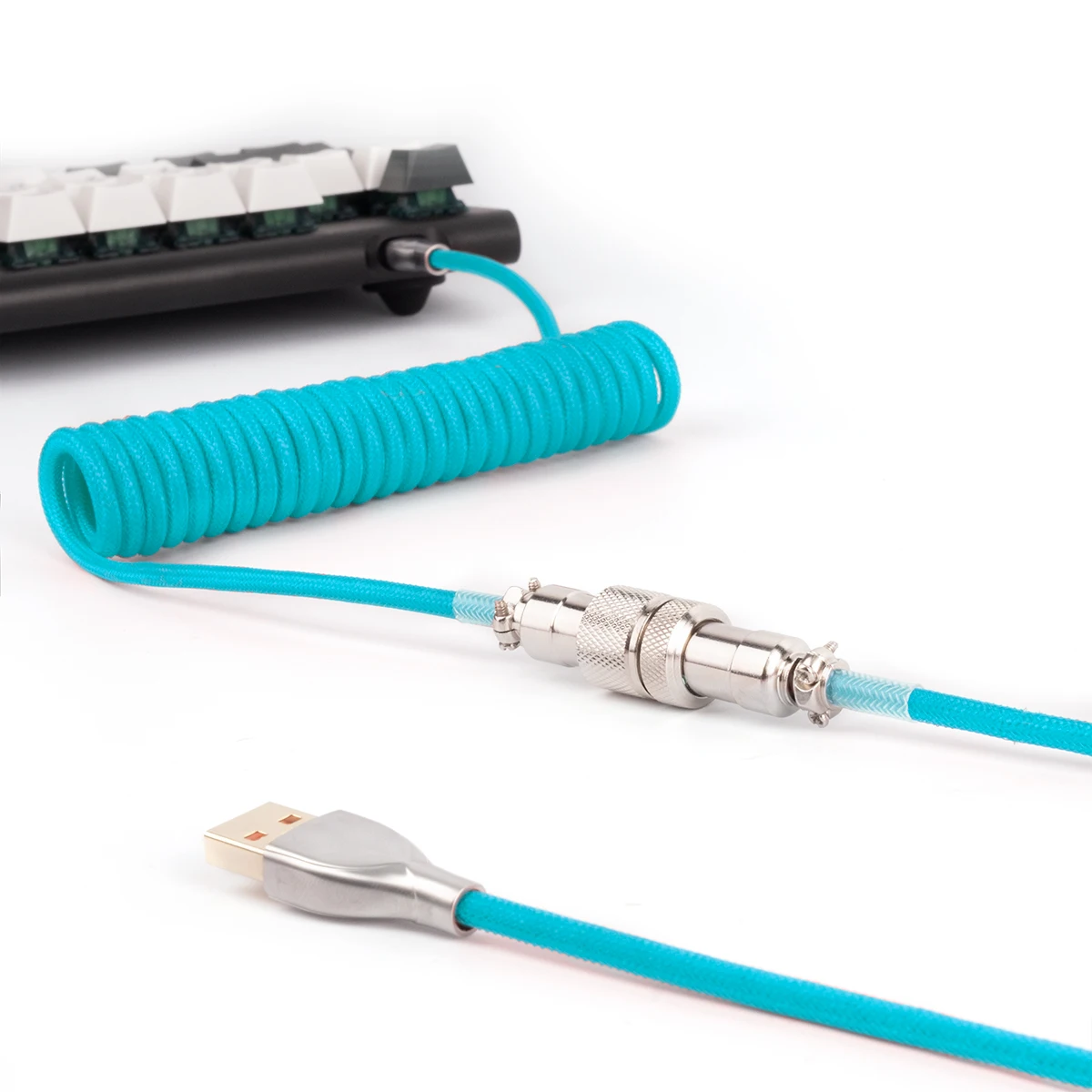 USB C to A Cable CableCreation Coiled USB to USB C Custom Mechanical Keyboard Coiled Data Cable