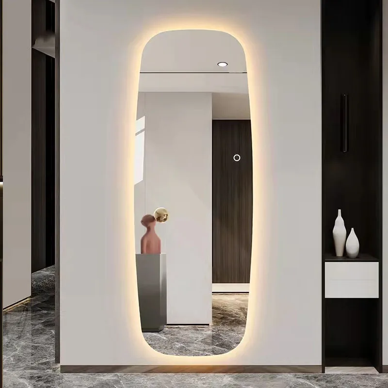 Norhs hotel smart anti fog touch screen wall mounted decor bath mirror custom big size led dressing room lighted bathroom mirror