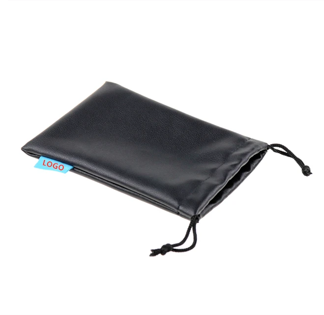 Низкая цена, подарочная упаковка, Высококачественная дешевая черная сумка для наушников из ПУ кожи с защитой от запаха, водонепроницаемая сумка для покупок на шнурке