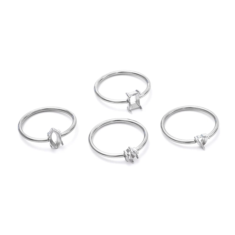 Cheap wholesale stainless steel gemstone/White stone /316 Ring base for men and women/Unisex diy