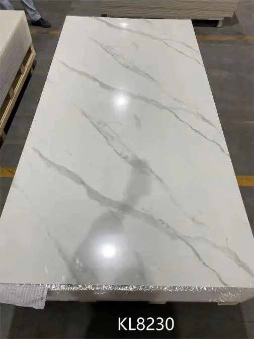 1220*2800mm Marble Metal Series Board Wall Panel Custom PVC Laminated with PET Film Fireproof Waterproof Decorative Glossy Sheet