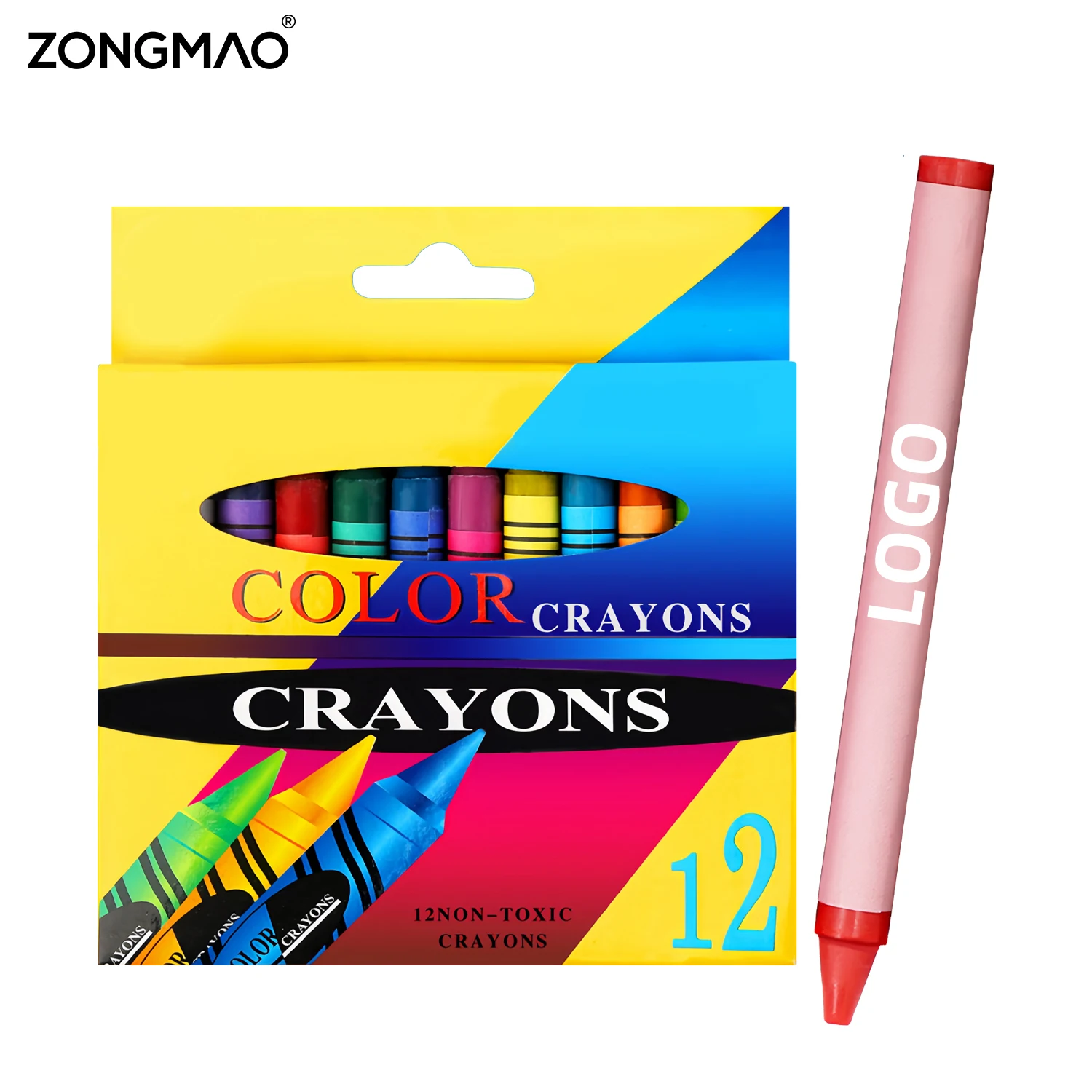 Factory Manufacturer Supplies Wax Crayon 6 8 12 24 pcs Art Set Accept Customized Logo OEM Box Packaging Color Crayon Pen Crayons