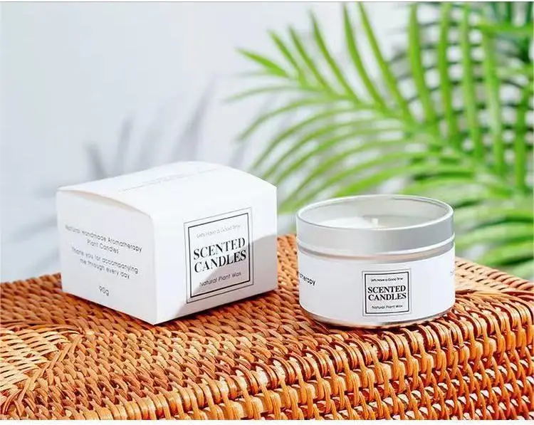 Small Iron Jar Aromatherapy Long Lasting Burn Natural Plant Wax Tin Candle Private Label Scented Candles