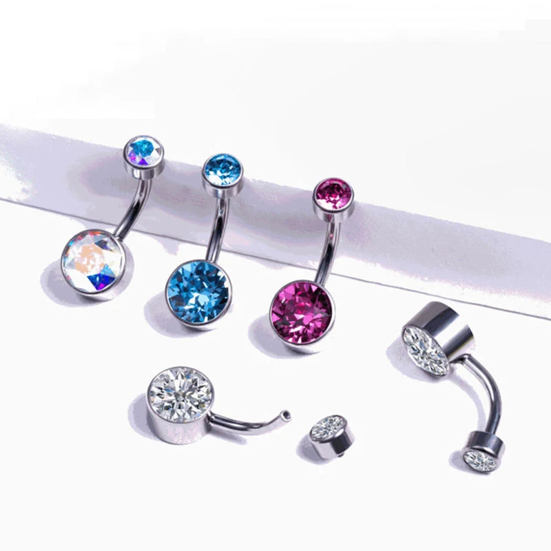 Custom Logo China Supplier Body Navel Ring Belly Button Ring Titanium Piercing Navel Ring