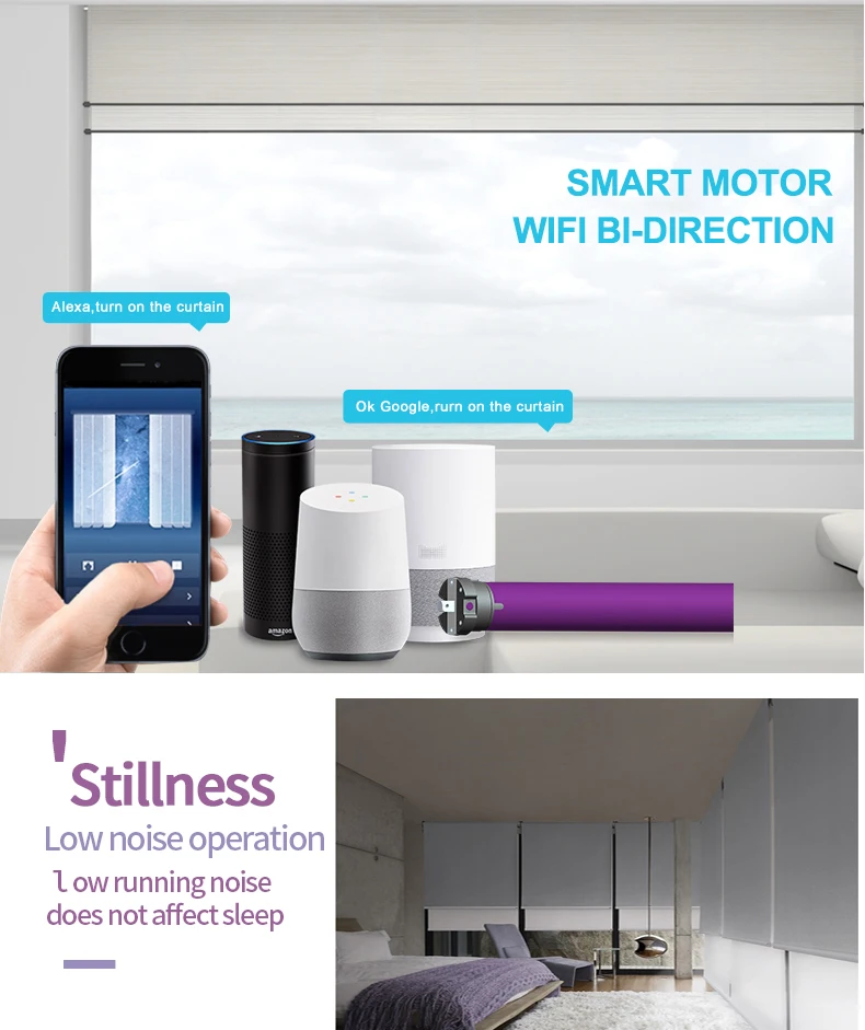 High-efficiency and Silent Tubular Motor: Suitable for Home Roller Blinds Easy Lifting Lowering Control