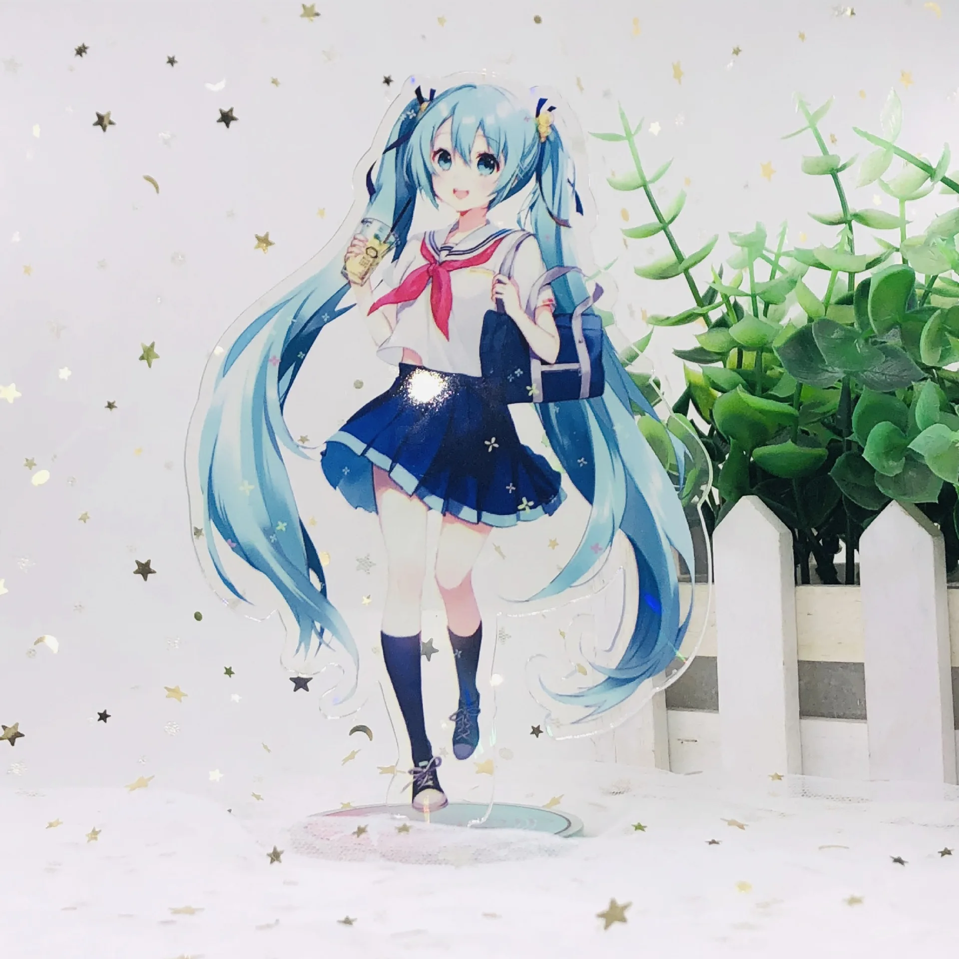 NO MOQ Laser Cut UV Full-Color Printing Standee Anime Clear Plastic Acrylic Standee  Holder for fans