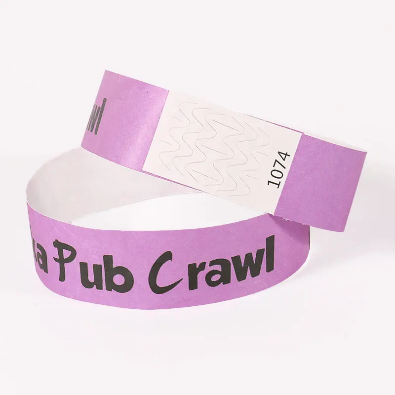 Cheap Printable NFC RFID Tyvek Wristbands Paper Wrist Band Bracelet With Custom OEM Logo