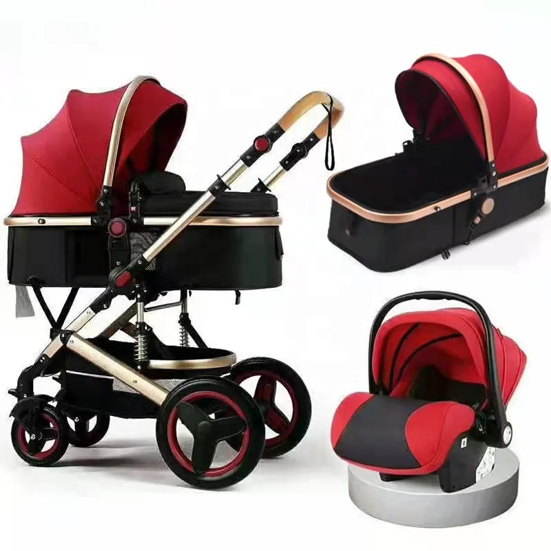 new model factory sale luxury reversible seat 0-36 months Baby Strollers 3 in 1 pram fold able 3 pieces for newborns kids babies