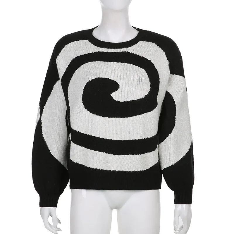 Bulk Harajuku Sweater Bekas Custom Logo Chin Sueteres Vintage Winter Pullover Tapestry Women Fashionable Sweater Mujer