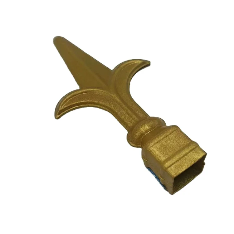 Ornamental Easily Assembled Forged Wrought Iron Spearhead In Finial Fence Spear Cap