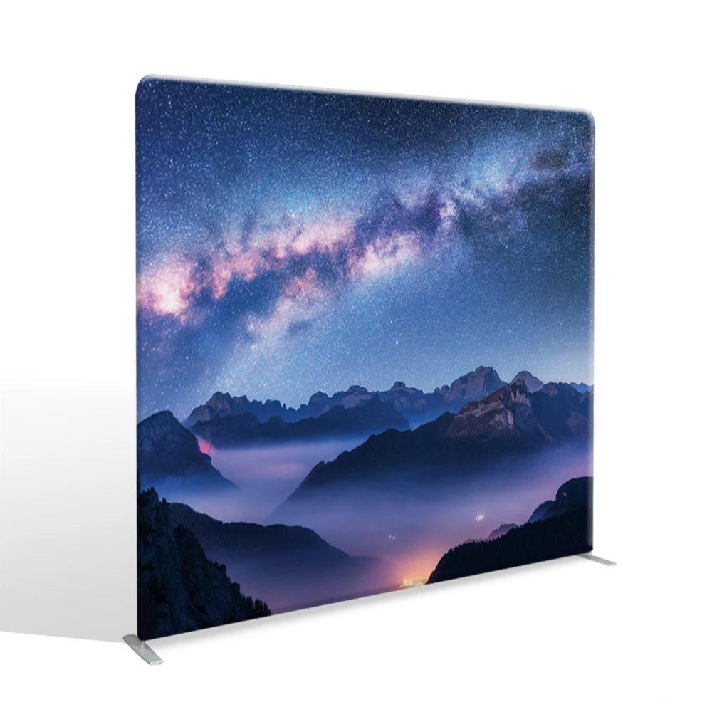 Custom 8ft pillowcase Backdrop Banner Stand Aluminum Alloy Frame Printed Tension Fabric Backdrop photo booth backdrop design