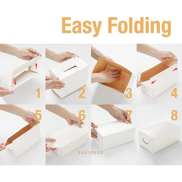 Disposable Rectangle Food Containers Shawarma Fries Hot Dog Kebab Lunch White Cardboard Paper Box