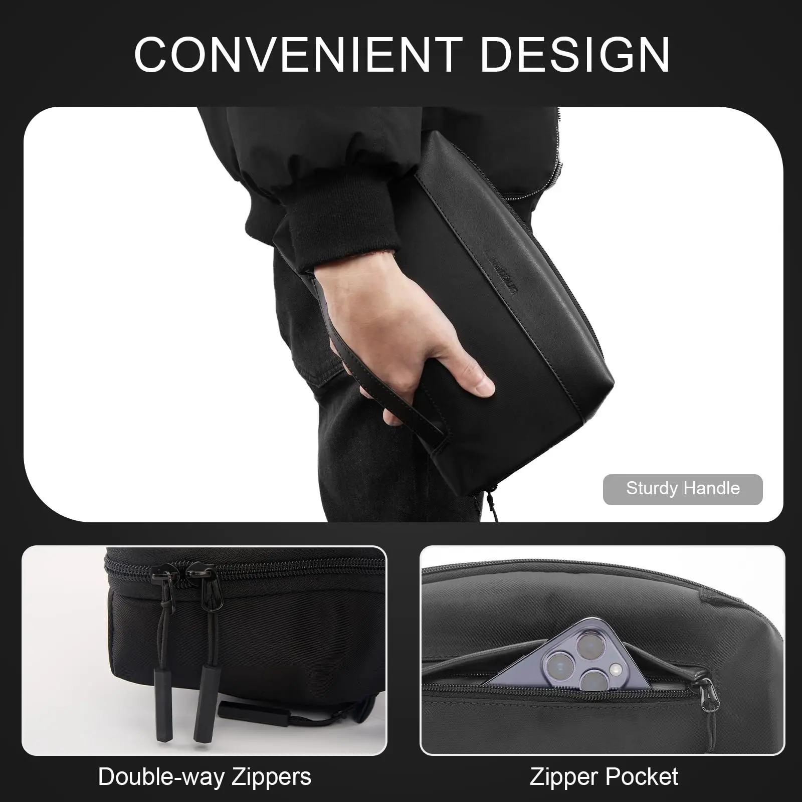 Cwatcun D123 Waterproof 4L Charger Cable SD Hard Drive Small Portable Accessories Storage Bag Tech Electronics Organizer Pouch