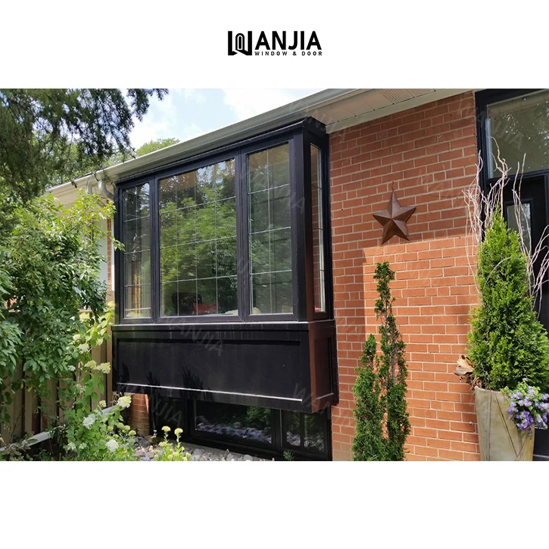 Wholesale Global Trade Customized French Design Aluminum Windows French Windows Security Glass Bay Window