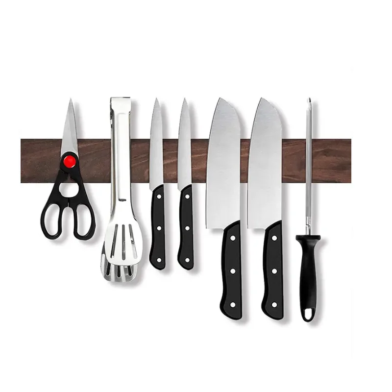 New Wall Mount Wooden Magnetic Knife Strip Walnut wood Knife Holder Strong Magnetic Knife bar for wall