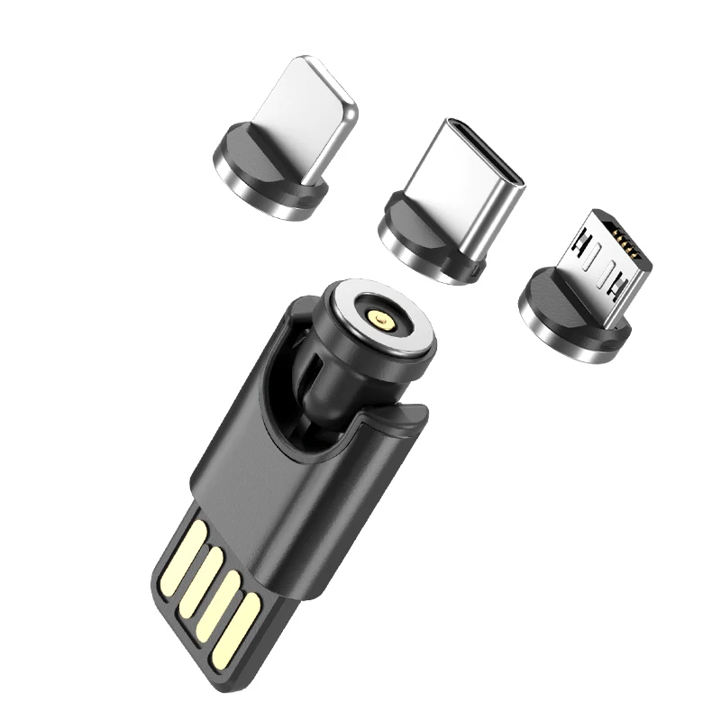 Wholesale 540 degree free rotation mini cable 3 in 1 mini magnetic usb cable 3A charge magnetic fast charging mini usb cable