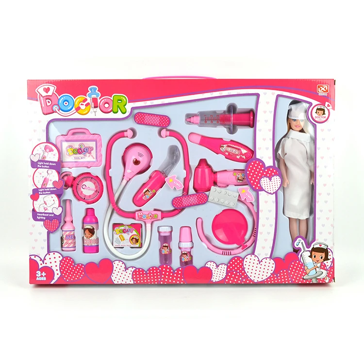 
New Style Cheap Family Doctor Nurse Medical Kit Role Pretend Play Plastic Doctors Toy For Kids 