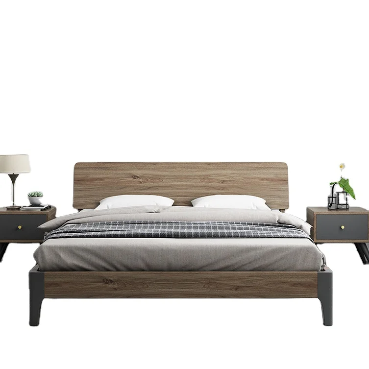 wood platform upholstered wood and fabric bed models mattress bed modern design luxury bed