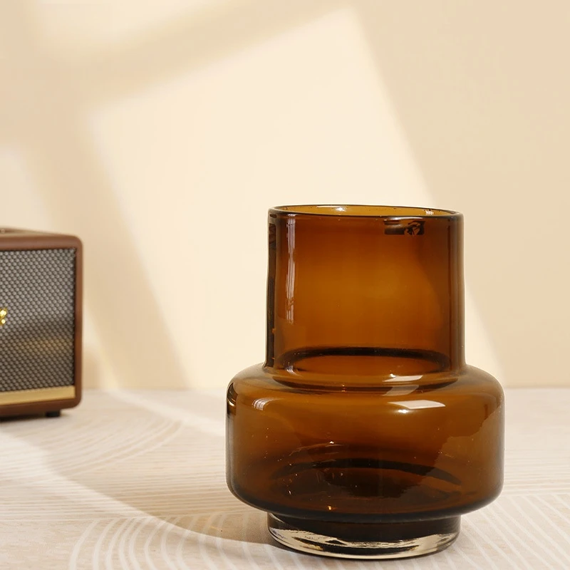 Nordic Creative High Quality Hand Blown Colored Acrylic Flower Arrangements Glass Vases Set For Home Decor