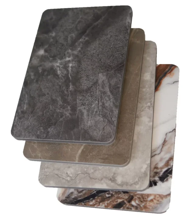 Wood Veneer wall board Wood plastic composite WPC wall panel for interior decoration  UV marble sheet wall panels on sale