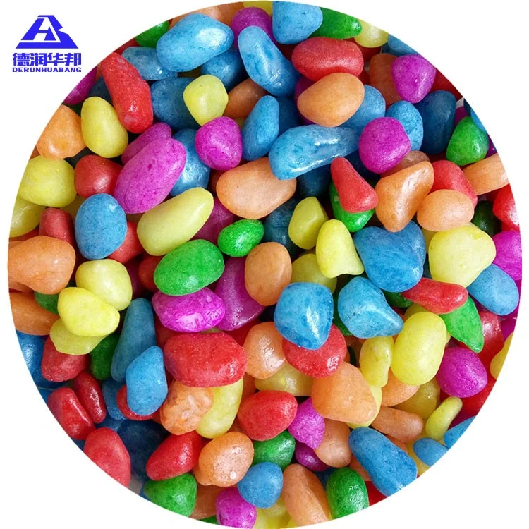 Manufacturers supply colorful stone fish tank decoration pot paving small colored stone pebbles more natural butcher surface
