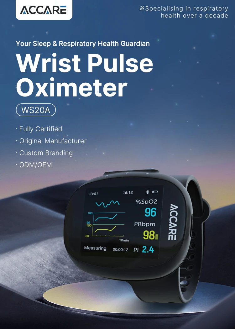 APP control Watch Type Smart Blood Pulse Oximeter Blueteeth Watch Type Wrist Oximeter For Home Use