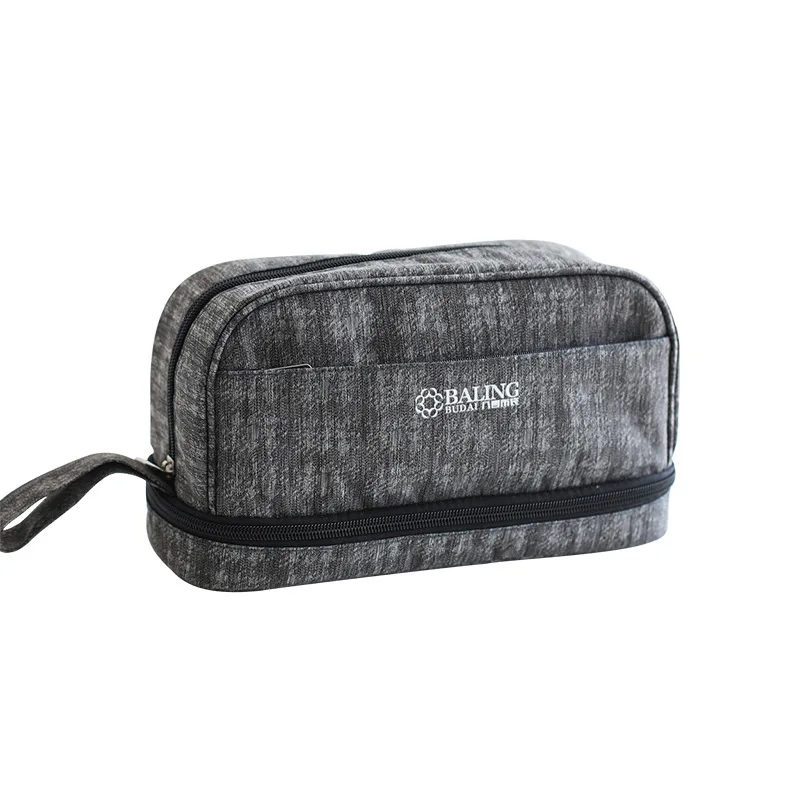 High Quality Outdoor Large Capacity Double Layer Toiletries Bag Men Travel Portable Make Up Storage Handbag
