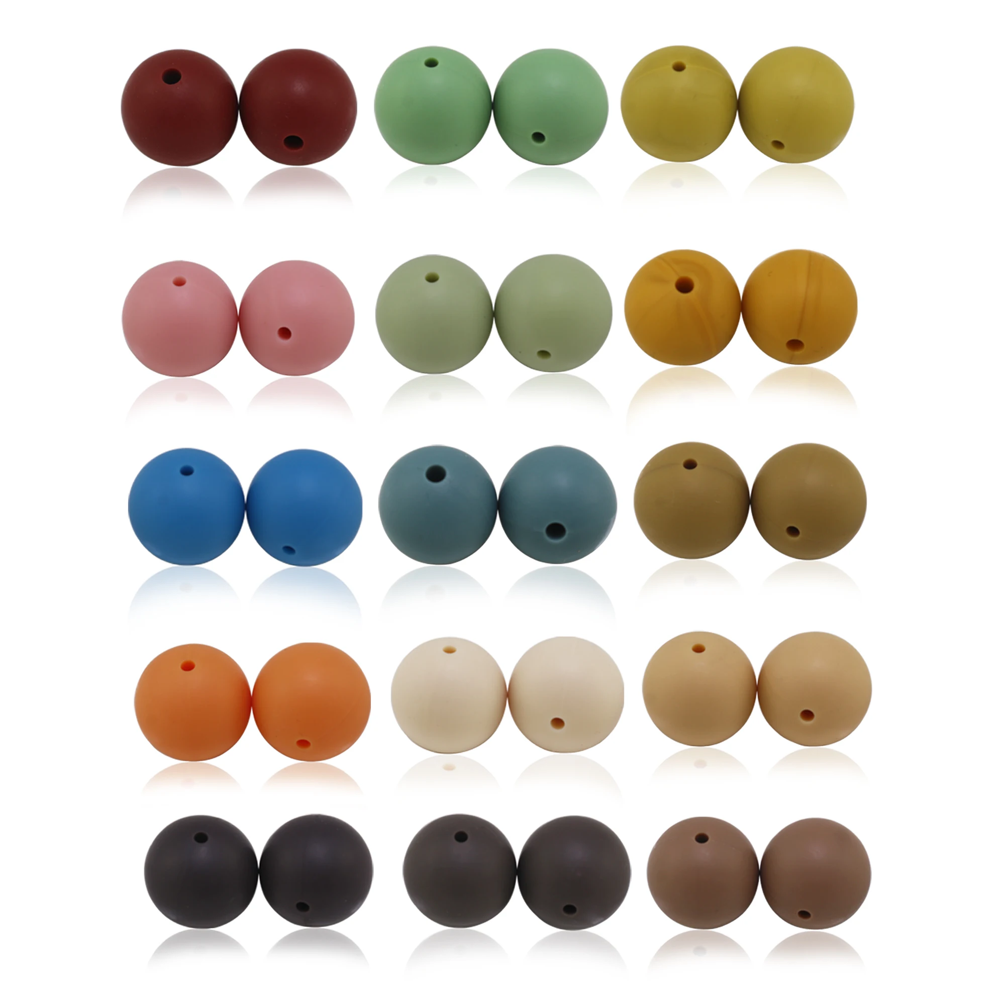 Прямая закупка от производителя новые цветные силиконовые бусины 15 мм круглые крутые для изготовления ручек из бисера
